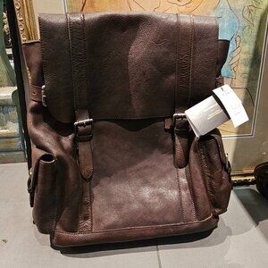 Bosca Vintage Full-Grain Italian Leather Laptop Backpack
